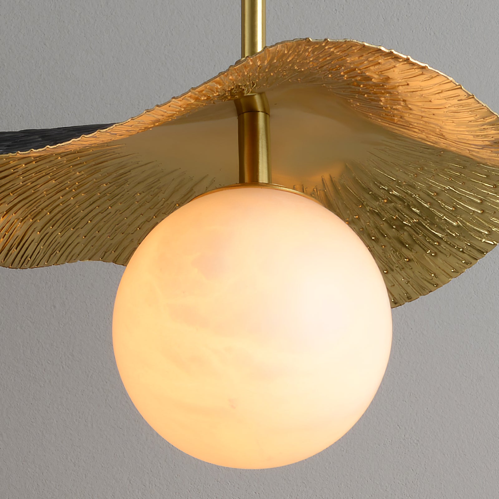 Zaraeen Modern Minimalist Brass Alabaster Pendant Light - Lamp Copper
