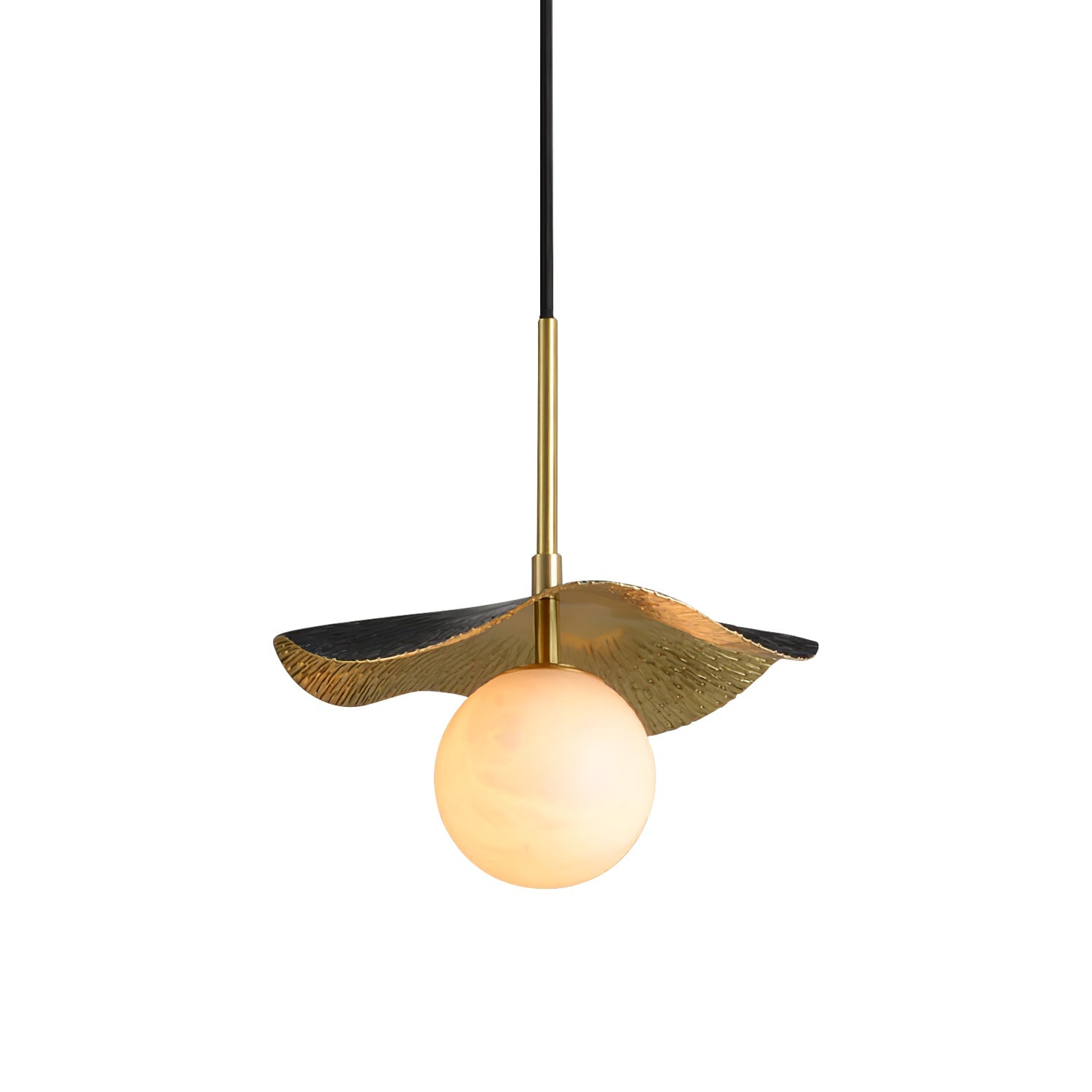 Zaraeen Modern Minimalist Brass Alabaster Pendant Light - Lamp Copper