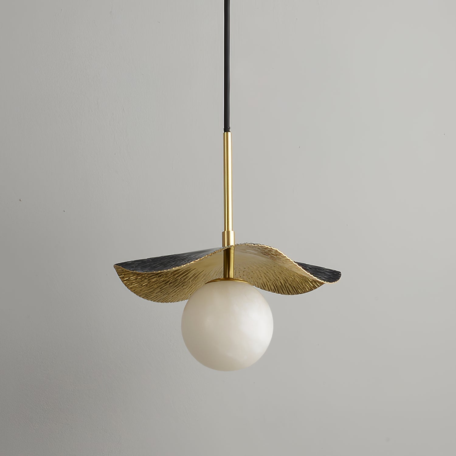 Zaraeen Modern Minimalist Brass Alabaster Pendant Light - Lamp Copper