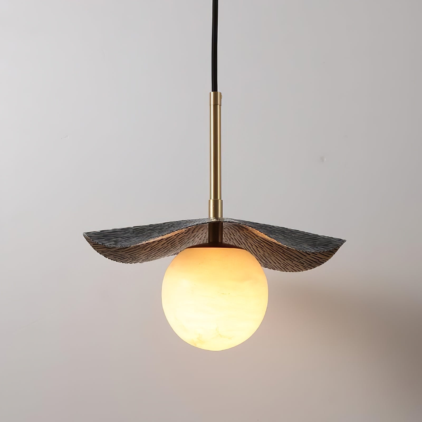 Zaraeen Modern Minimalist Brass Alabaster Pendant Light - Lamp Copper