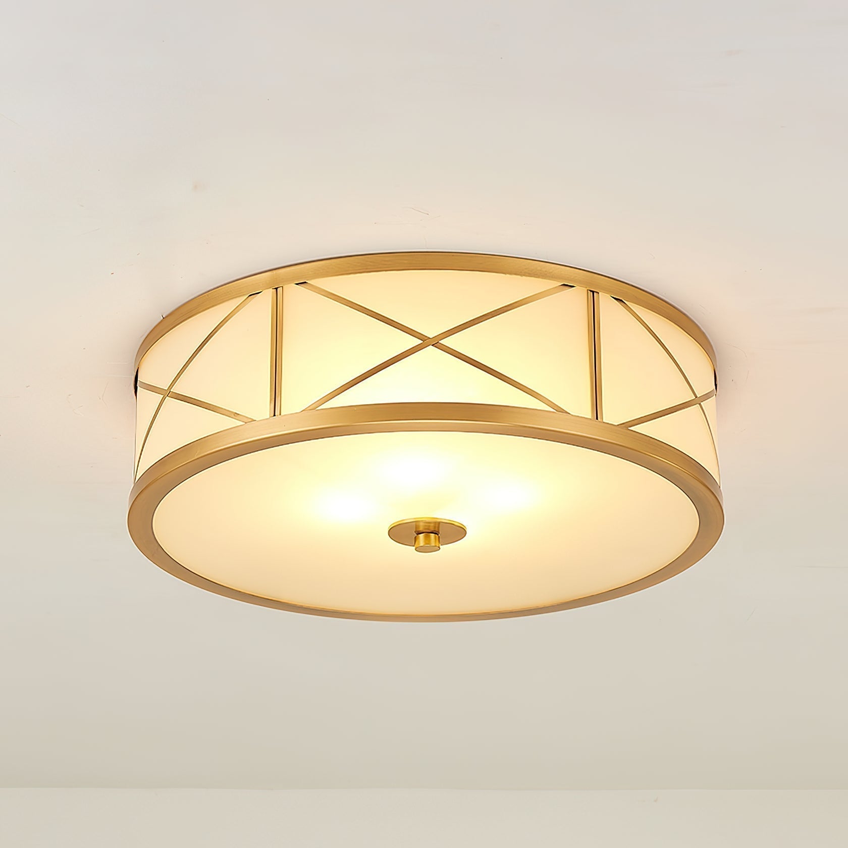 Vovene Modern Minimalist Brass Glass Ceiling Light - Lamp Copper