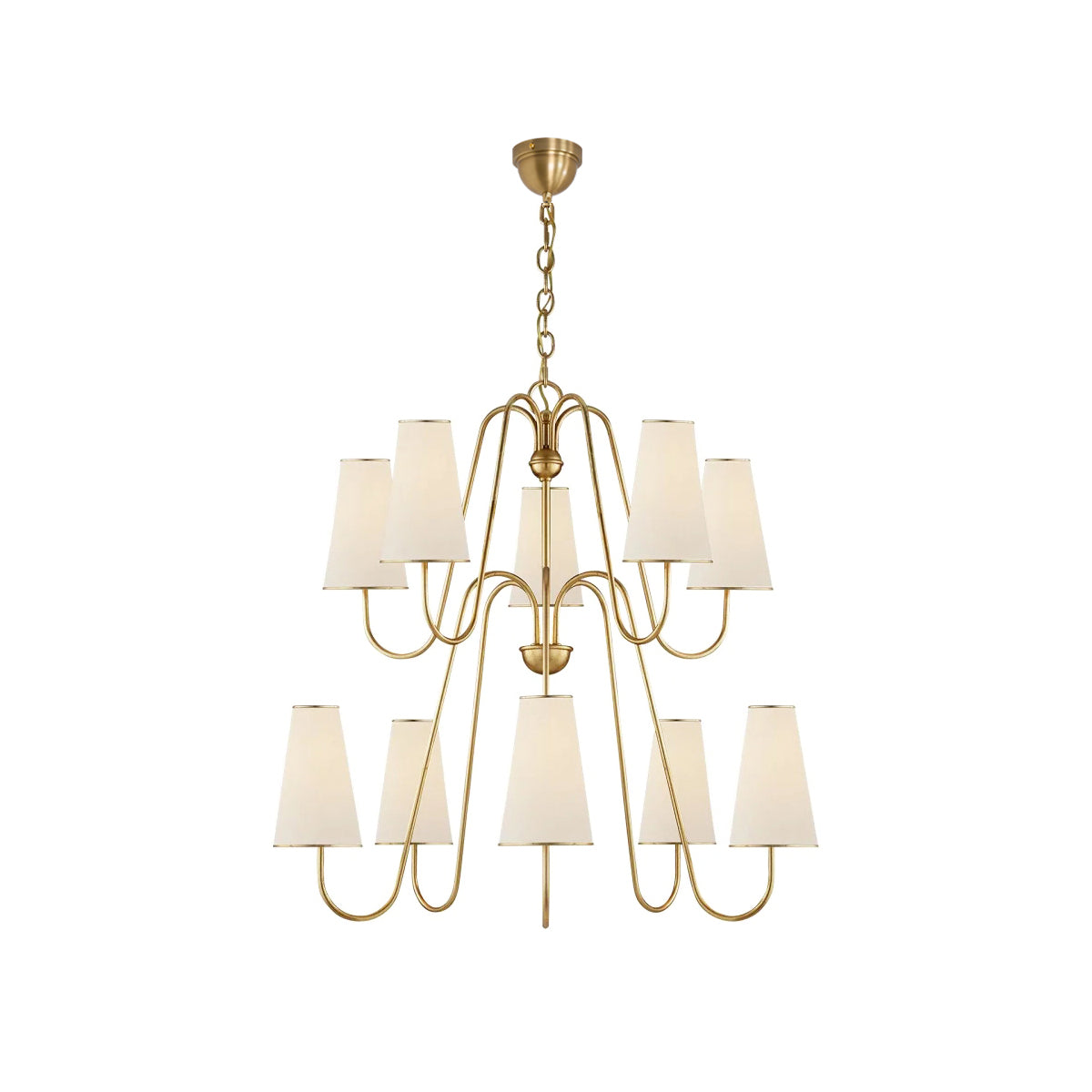 Elirora Elegance Vintage Brass Fabric Chandelier - Lamp Copper