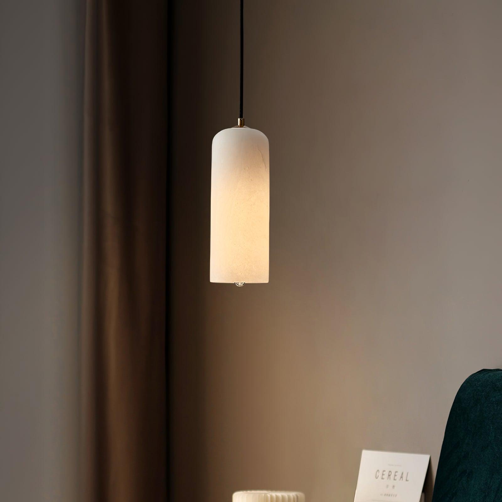 Zashayra Cylindrical Alabaster Pendant Light - Blowlighting
