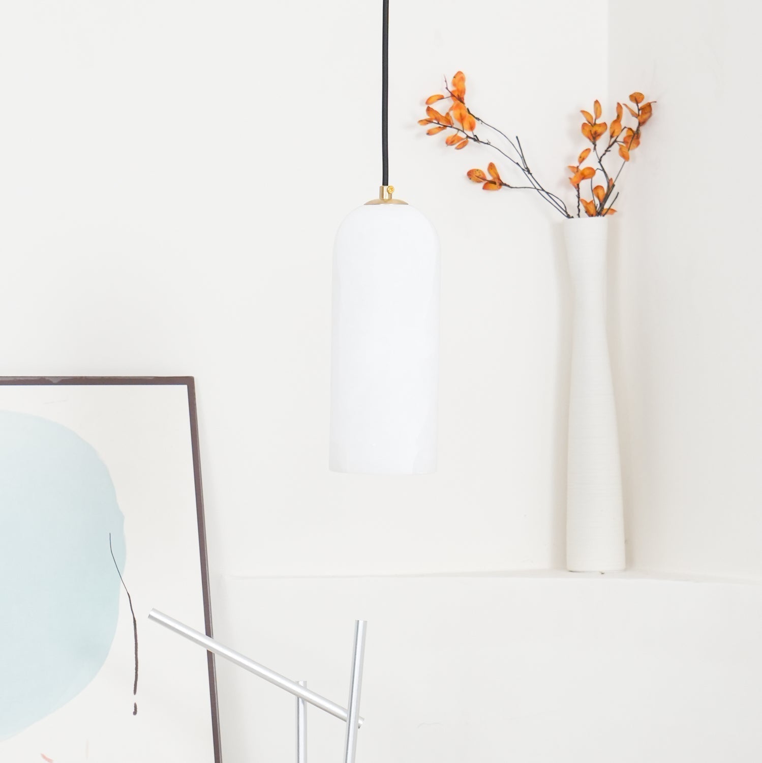 Zashayra Cylindrical Alabaster Pendant Light - Blowlighting
