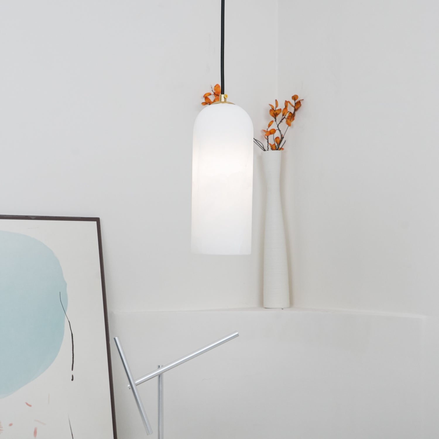 Zashayra Cylindrical Alabaster Pendant Light - Blowlighting