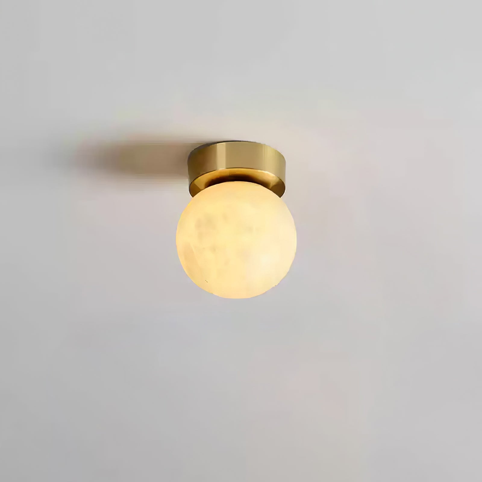 Otheyra Globe Brass Alabaster Ceiling Light - Neutralighting