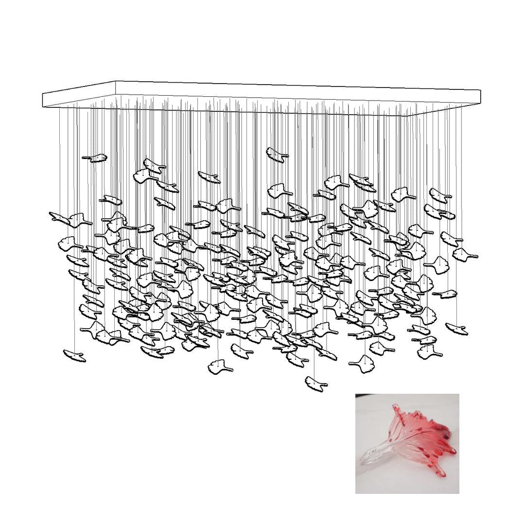 Syraean Multicolor Maple Leaf Metal Crystal Chandelier - Blowlighting