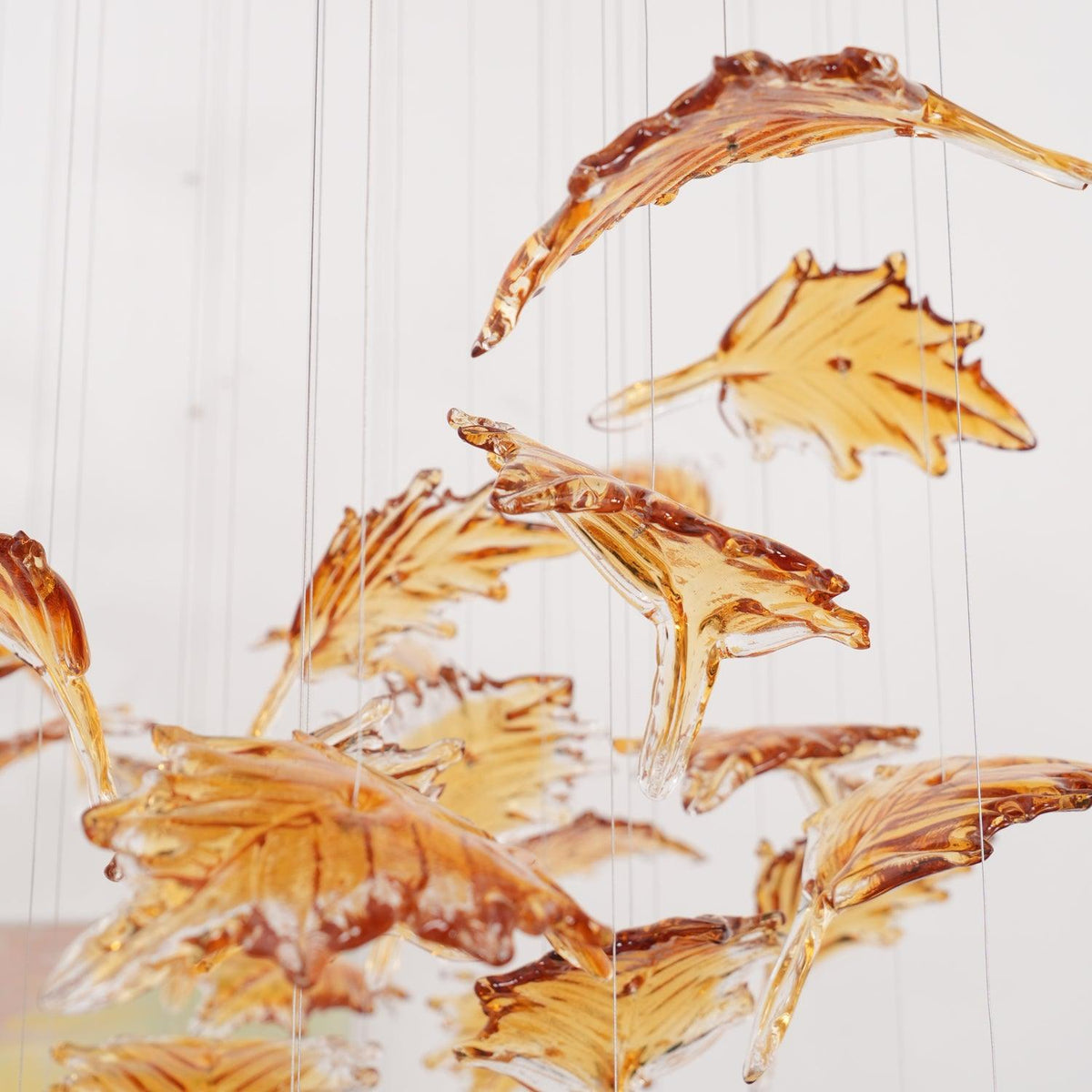 Syraean Multicolor Maple Leaf Metal Crystal Chandelier - Blowlighting