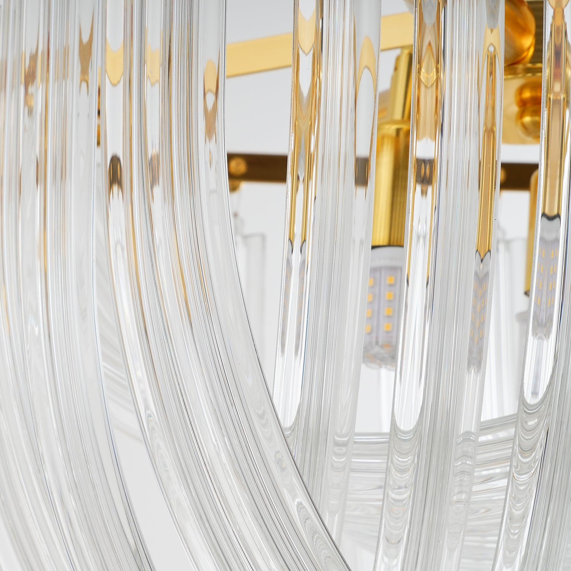 Aurora Chandelier Clear Curved Tiered - Blowlighting