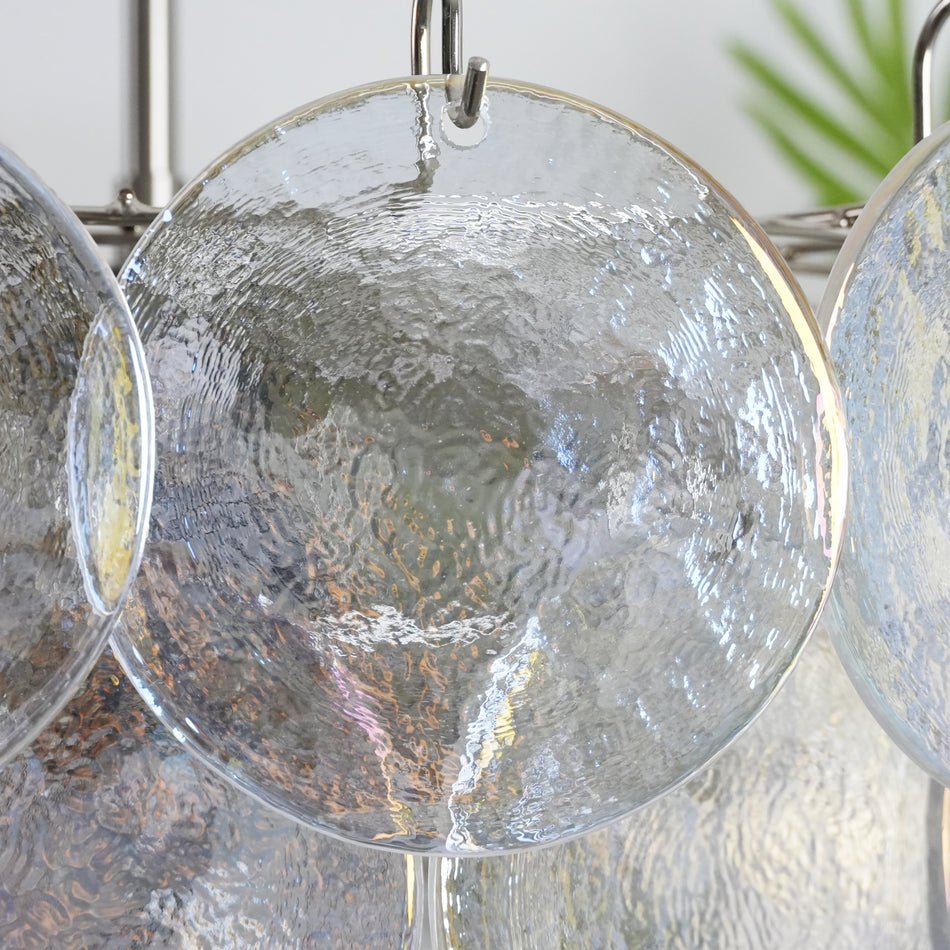 Aurora Chandelier Iridescent Murano Glass Disc - Neutralighting