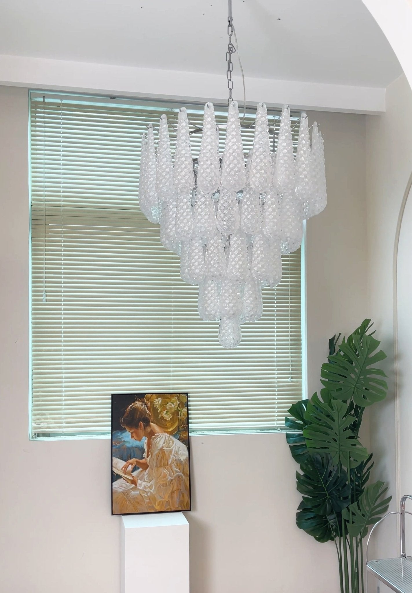 Aurora Chandelier Clear Murano Glass Dewdrop Layered - Neutralighting