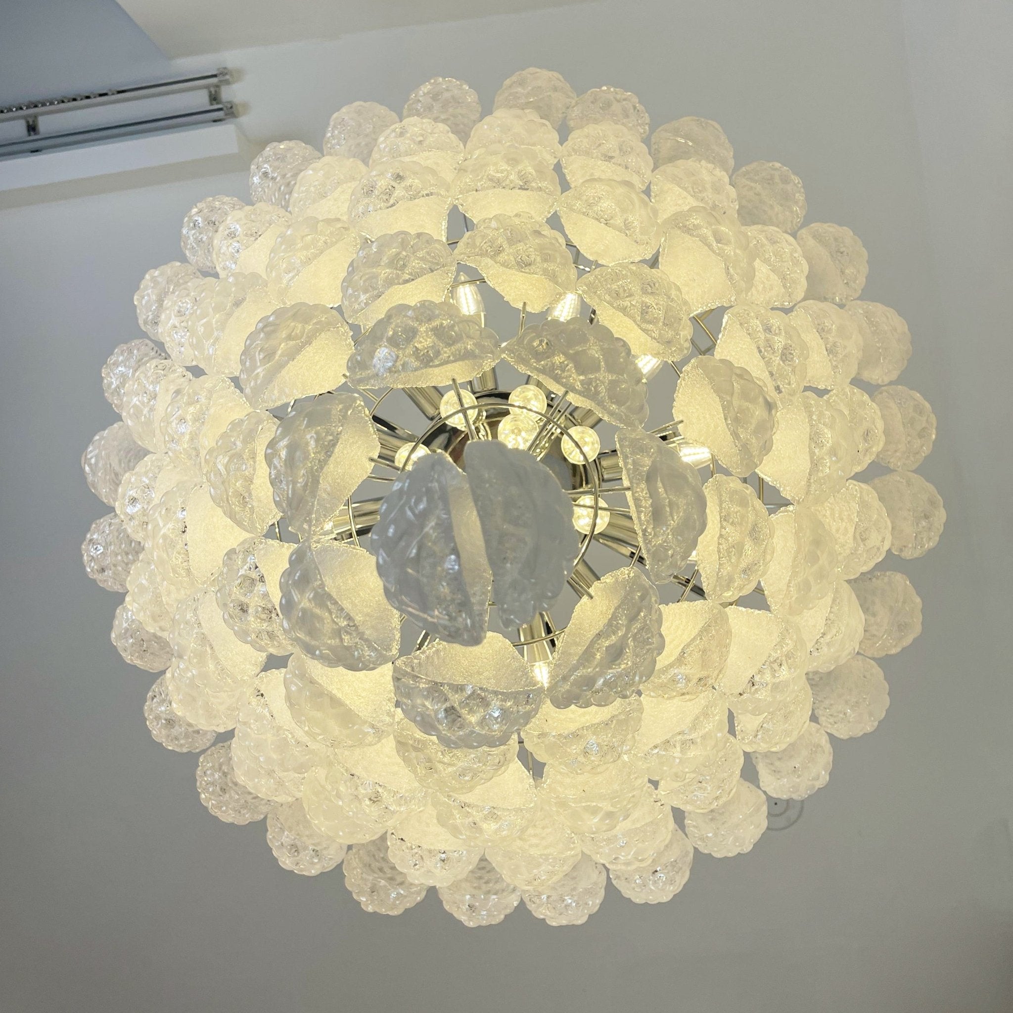 Aurora Chandelier Clear Droplets Murano Glass Waterfall Diamond - Neutralighting