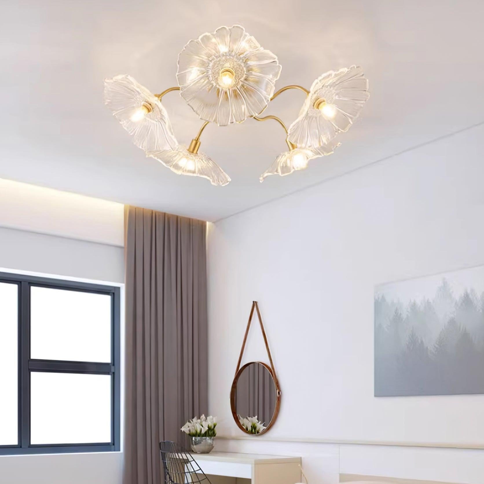 Valentina Lampada da Soffitto a Montaggio Incassato con Fiori in Vetro
