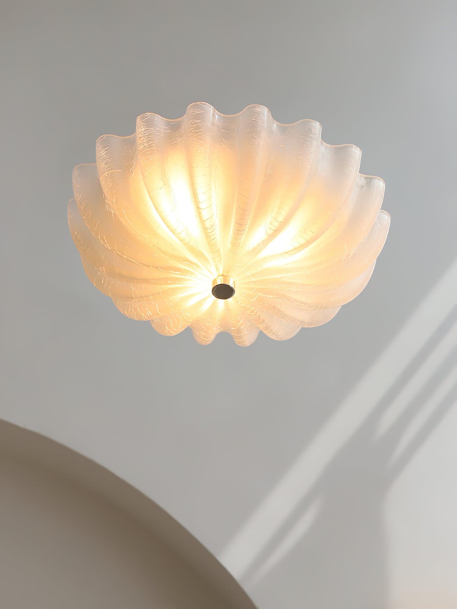 Aurora Ceiling Lamp Murano Blown Glass Shell Inspired - Blowlighting