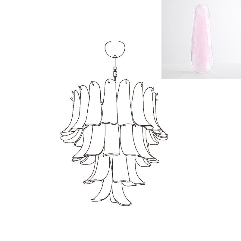 Aurora Chandelier Murano Glass Petals Vintage - Blowlighting