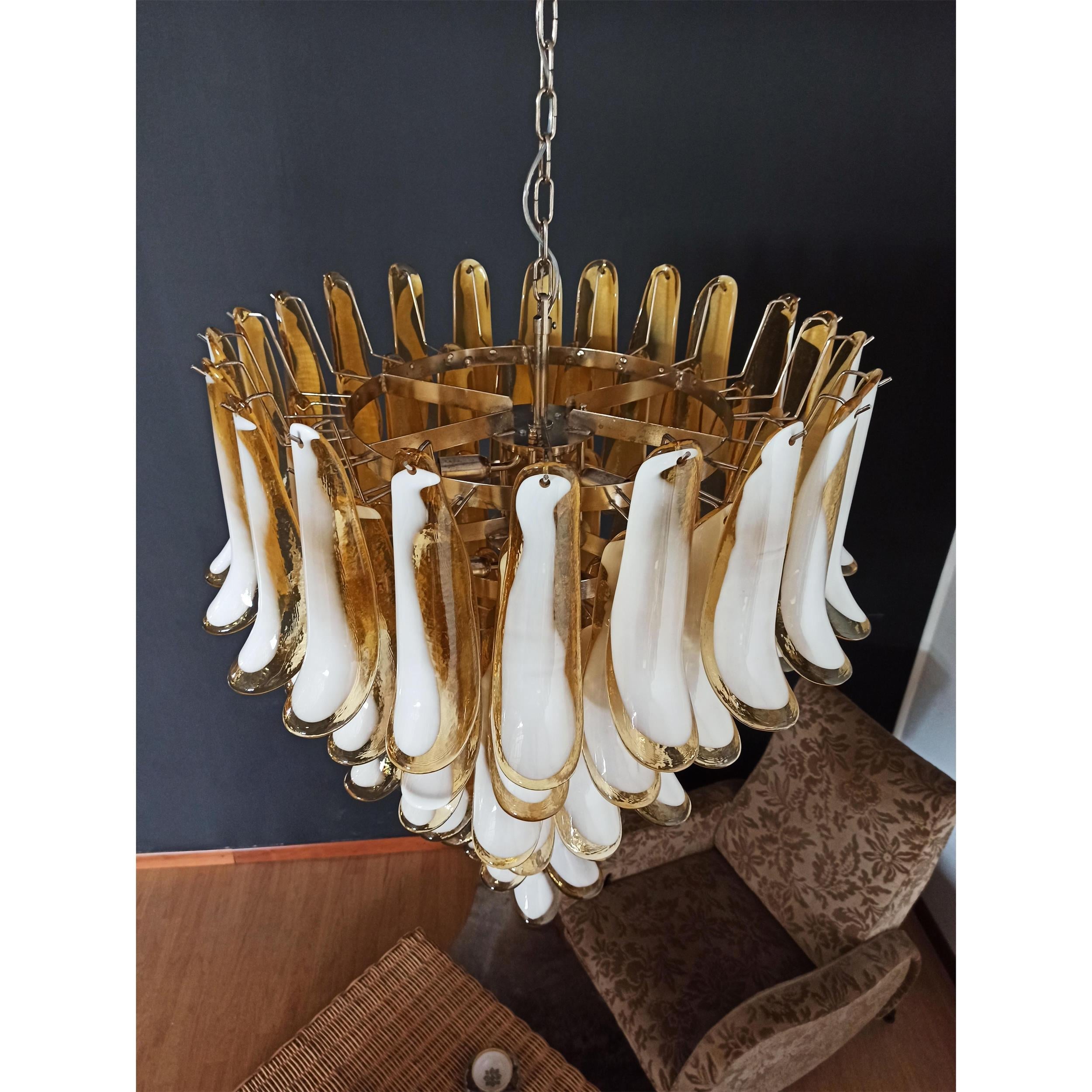 Alsorisra Postmodern Luxury Petal Glass Chandelier - Lamp Copper