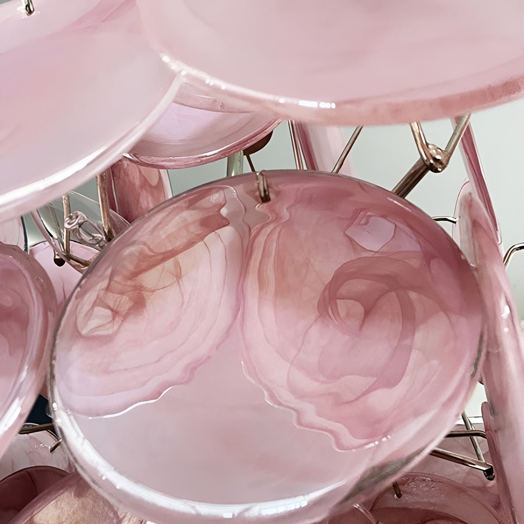 Aurora Chandelier Pink Disc Layered Artisanal - Neutralighting