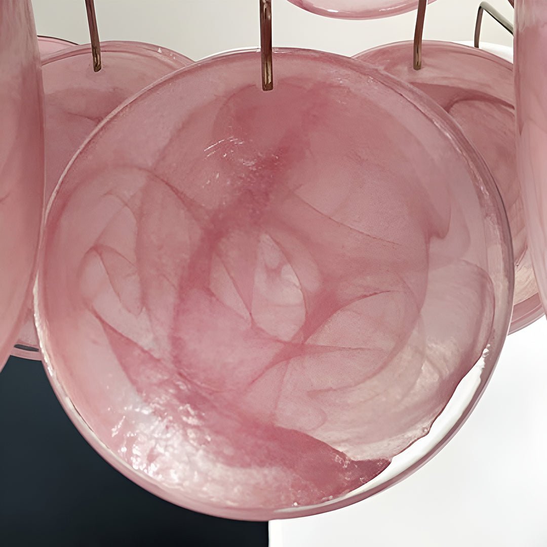 Aurora Chandelier Pink Disc Layered Artisanal - Neutralighting