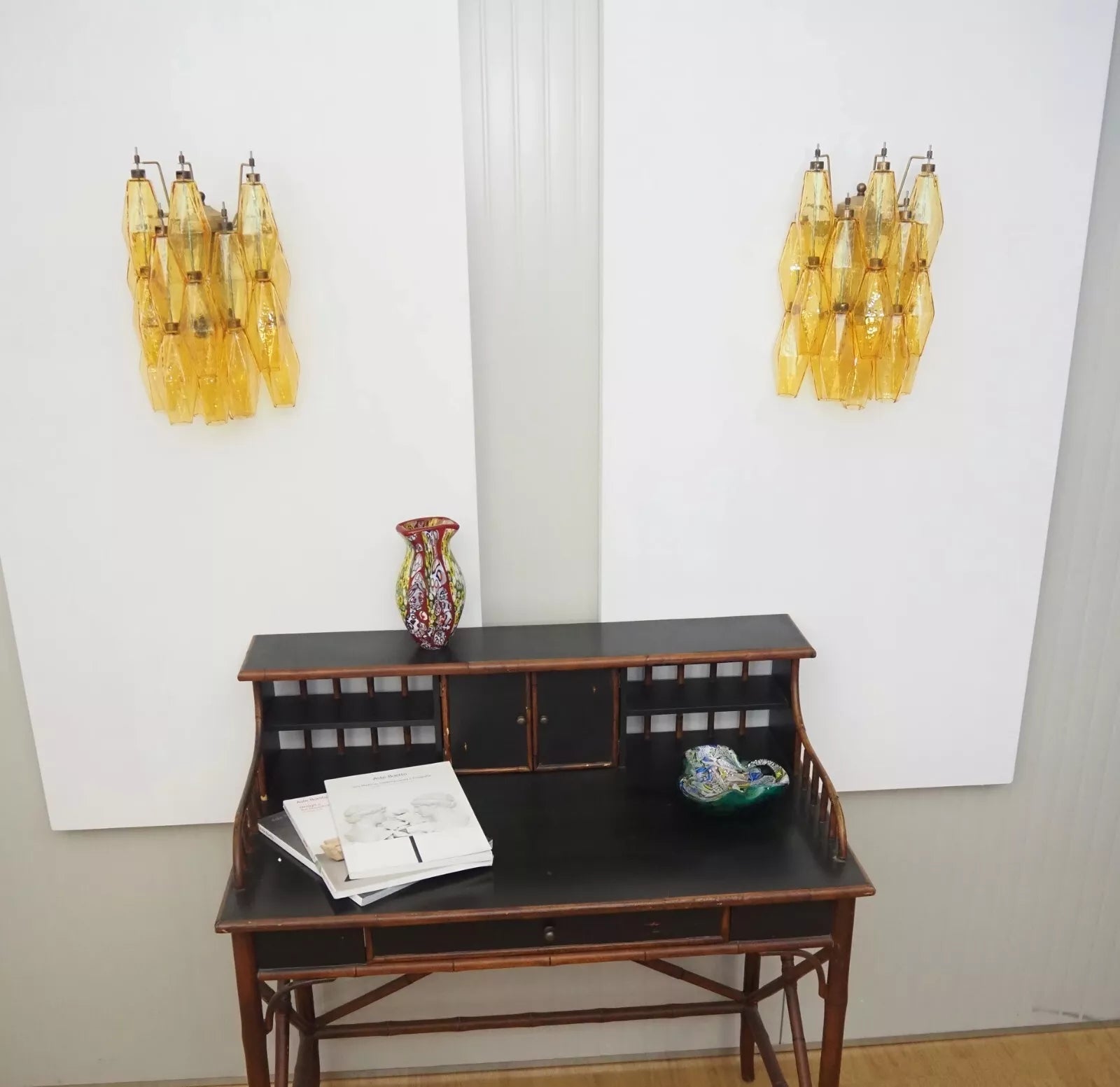 Aurora Wall Lamp Amber Rhombus Glass Geometric Murano Warmth - Neutralighting