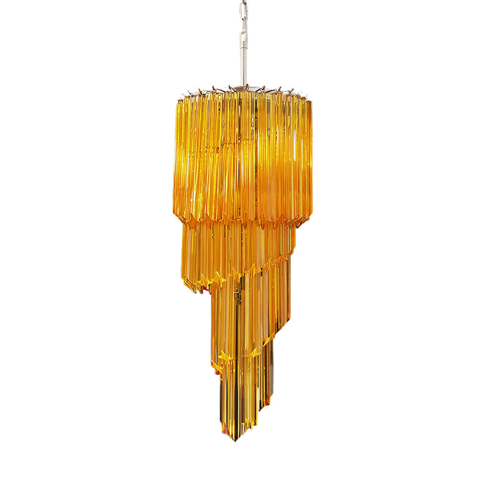 Aurora Chandelier Spiral Pink Prism Tiered - Neutralighting