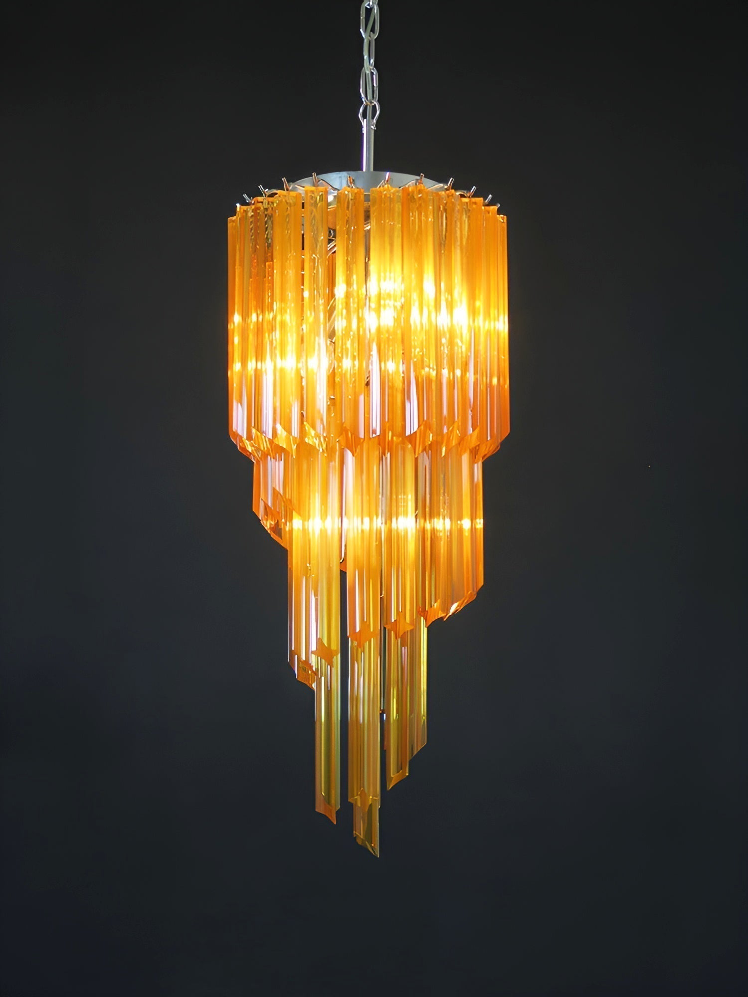 Aurora Chandelier Spiral Pink Prism Tiered - Neutralighting