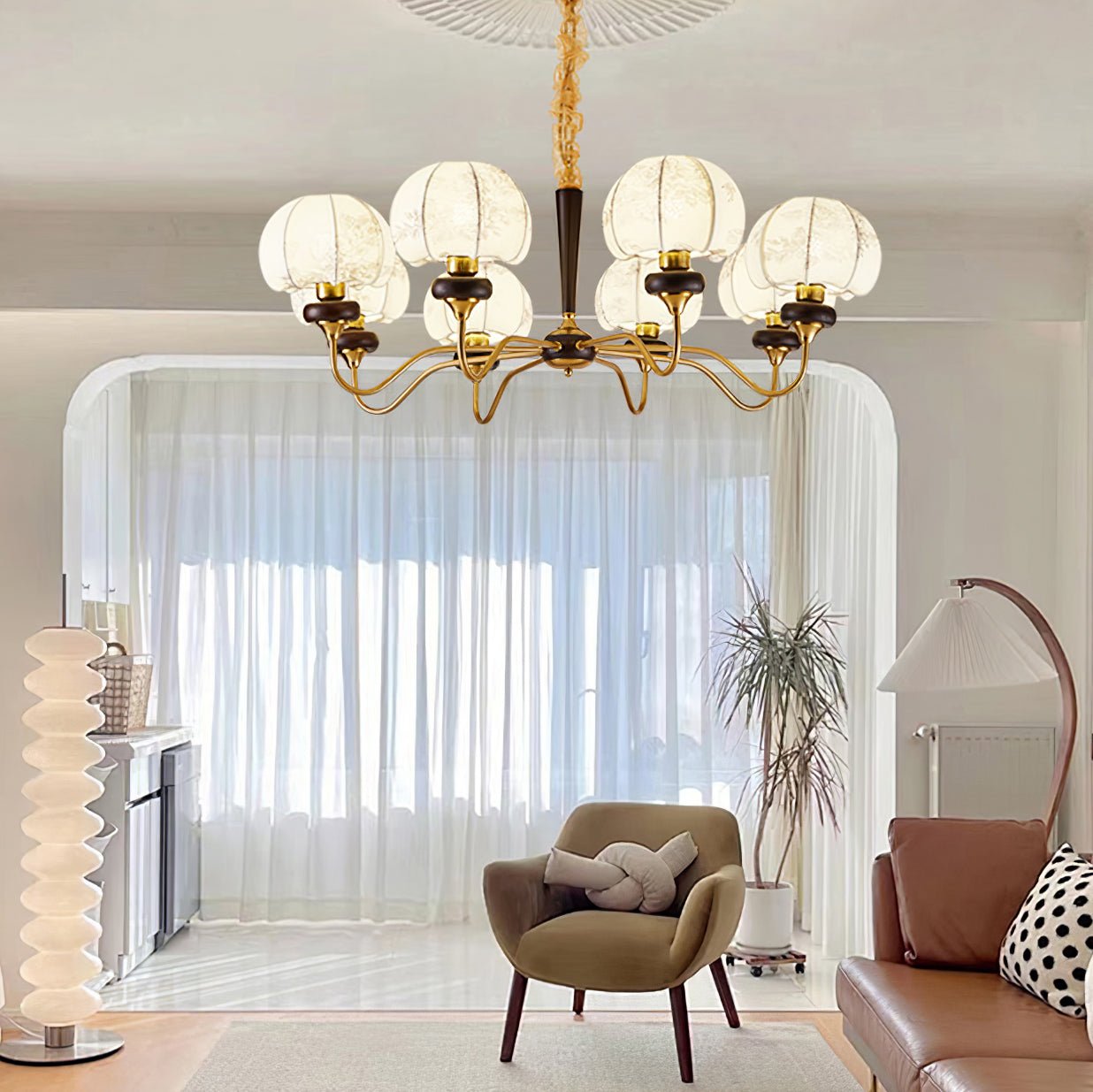 Orchid Vintage Fabric Chandelier - Blowlighting