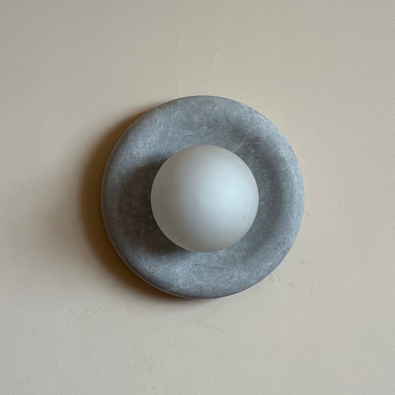 Aurvelyra Nordic Art Classic Grey Glass Marble Sconce Wall Lamp - Lamp Copper