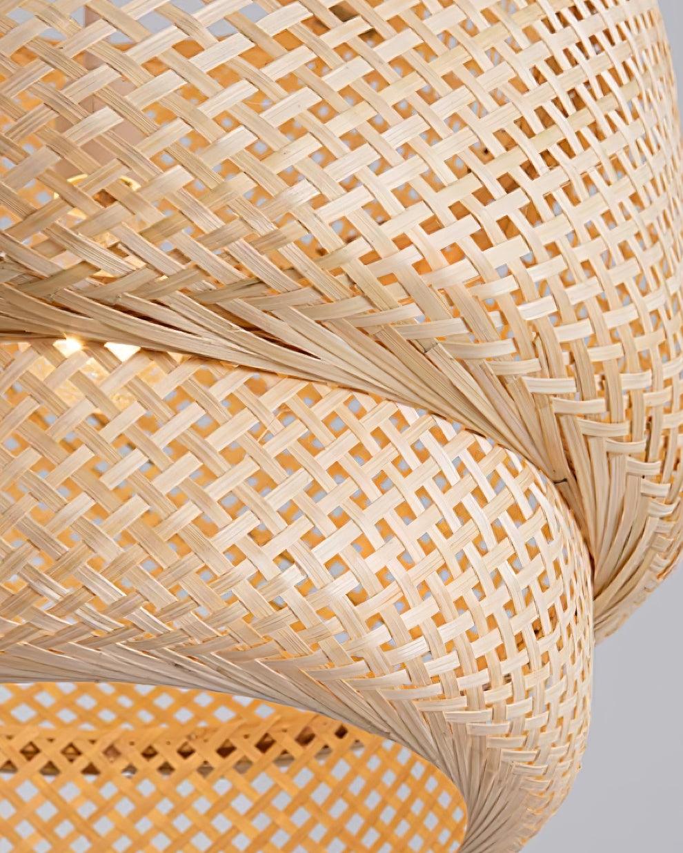 Pendant Lamp Double Layer Woven Bamboo Shade Organic Natural - Letslighting