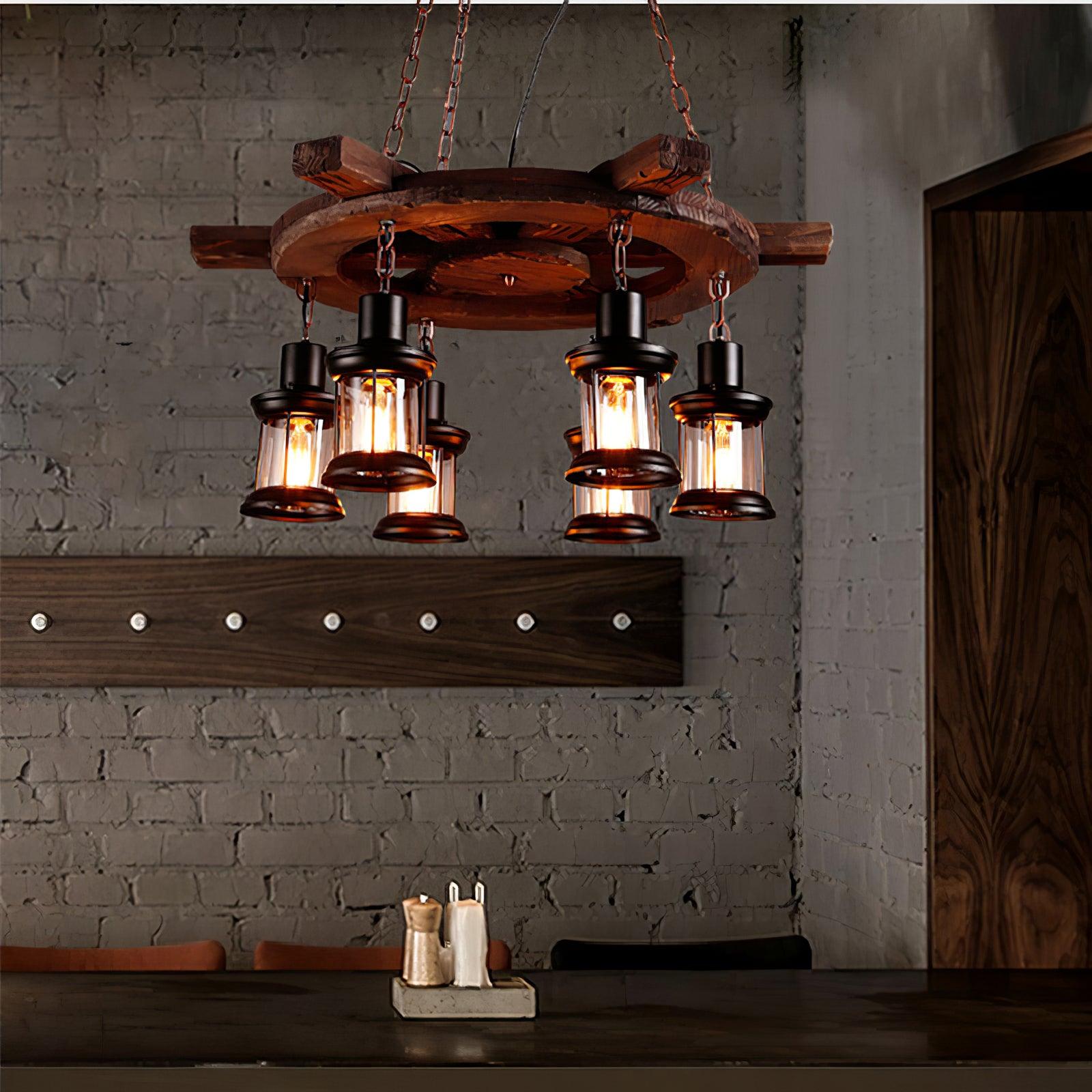Aurzorir Vintage Wood Chandelier - Neutralighting