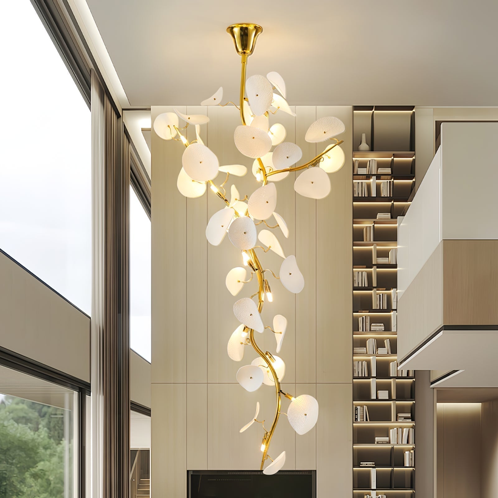 Orthair Branch Ceramic Brass Chandelier - Blowlighting