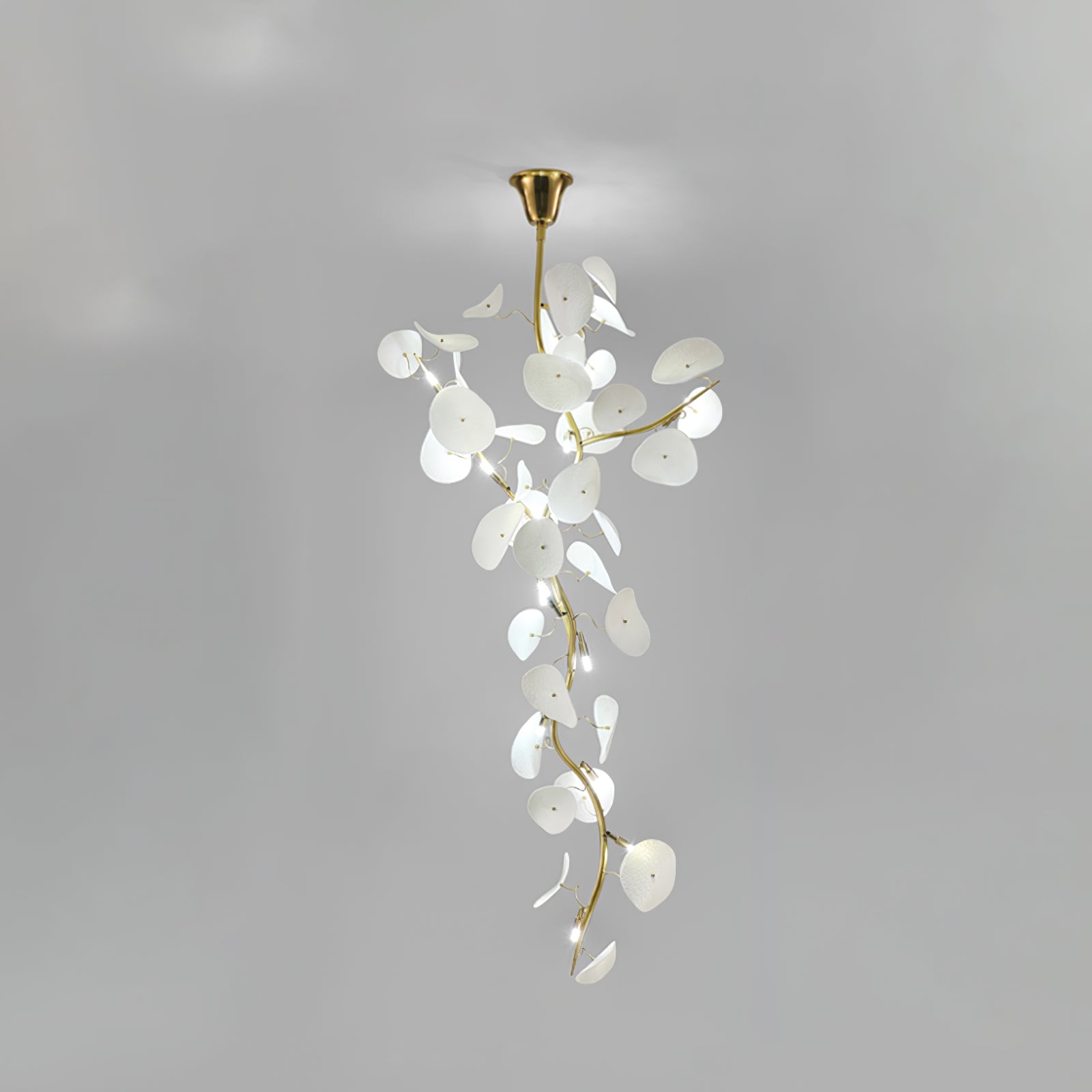 Orthair Branch Ceramic Brass Chandelier - Blowlighting