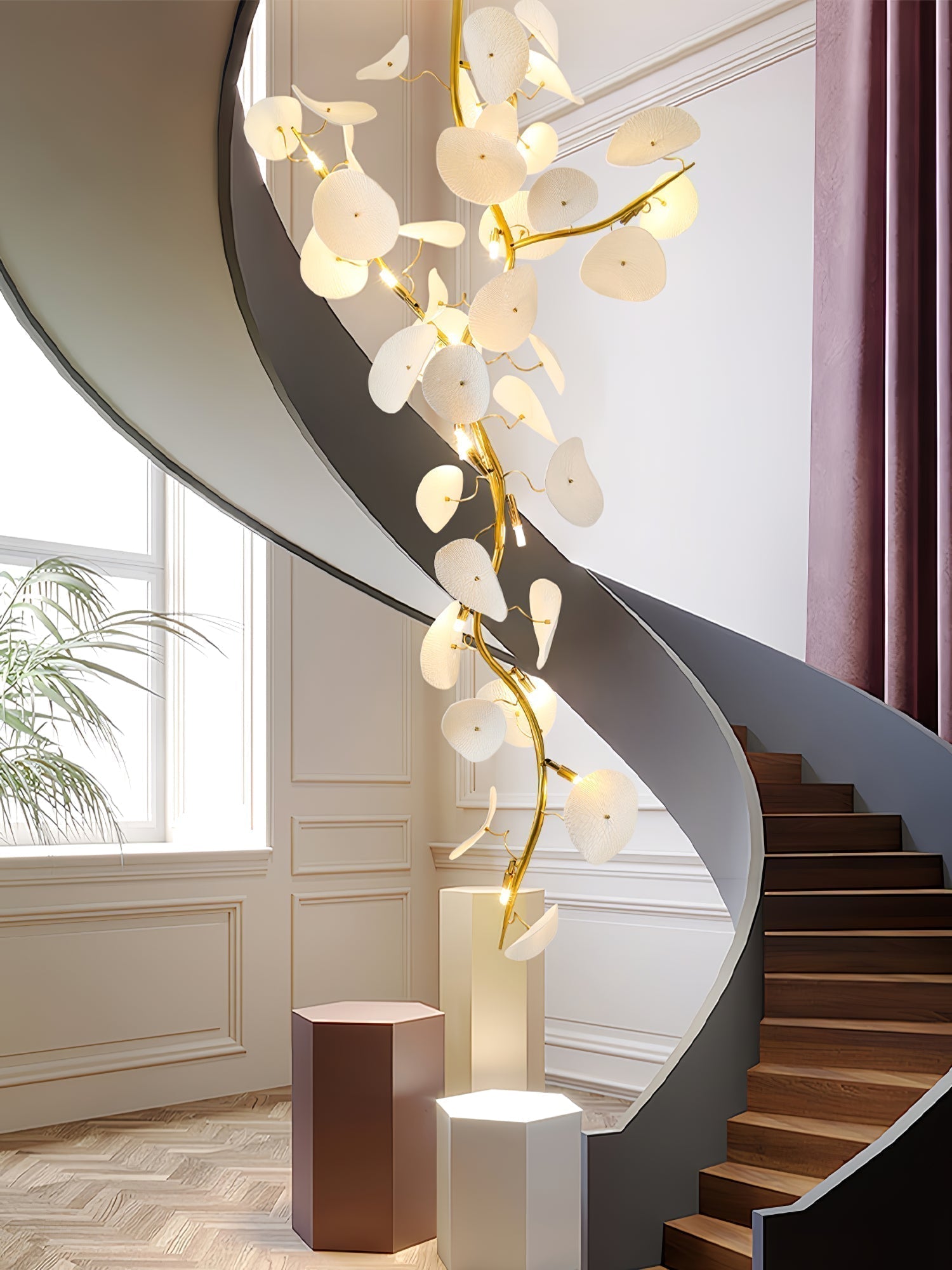 Orthair Branch Ceramic Brass Chandelier - Blowlighting