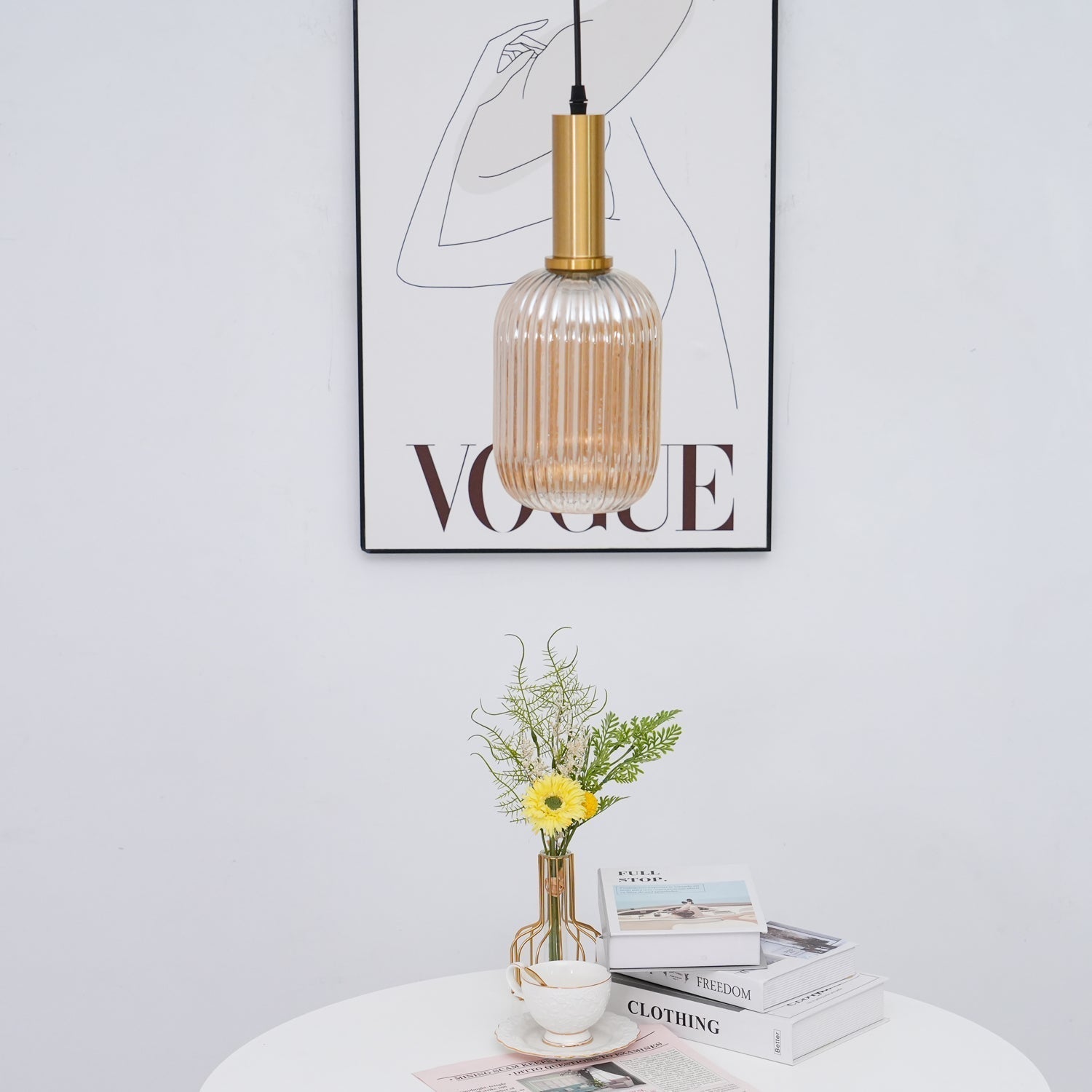 Elara Ribbed Pendant Lamp - Letslighting