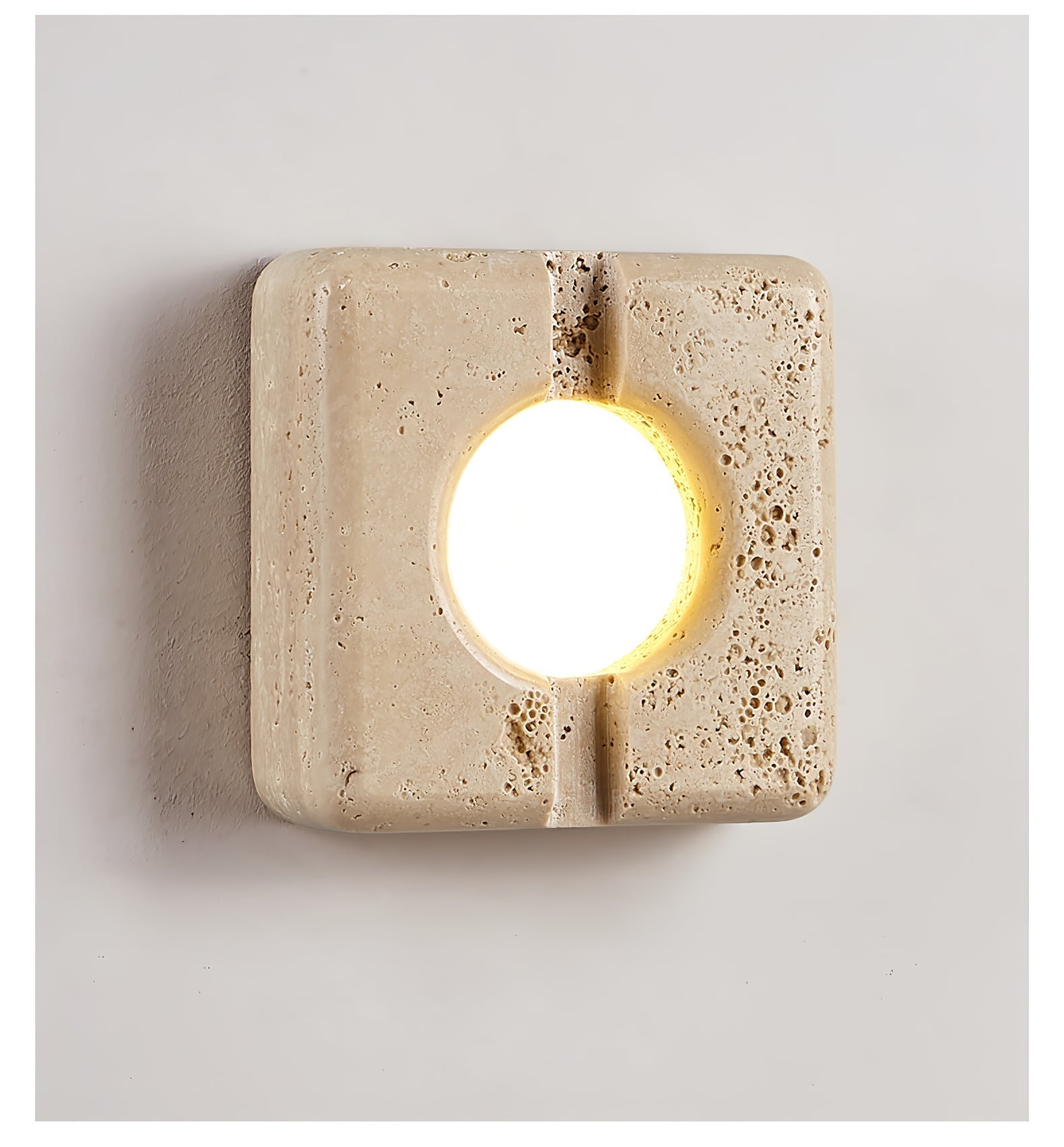 Olvenan Square Travertine Wall Light - Neutralighting
