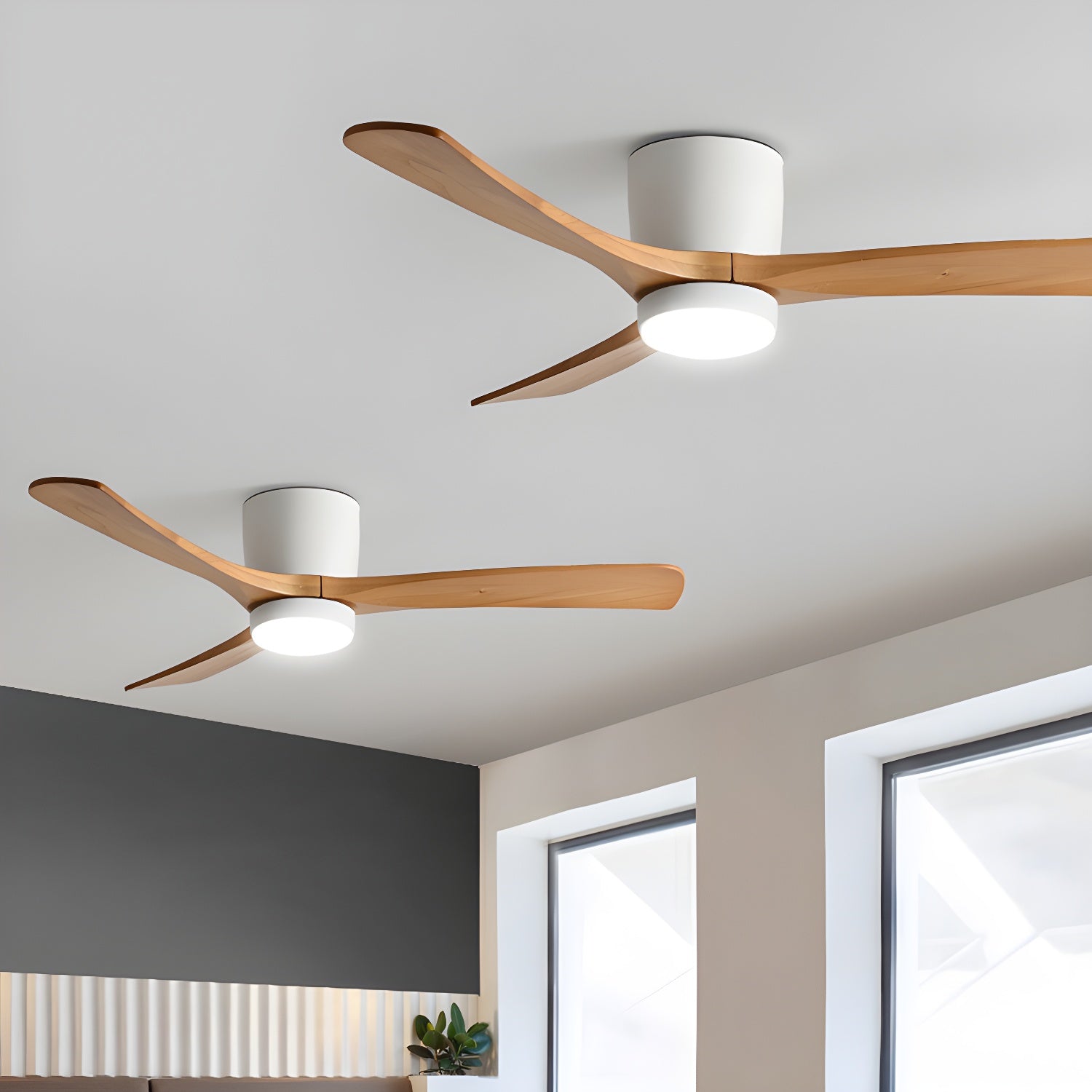 Ventilatore da soffitto Nordico Ezra con luce, opzione finitura bianca