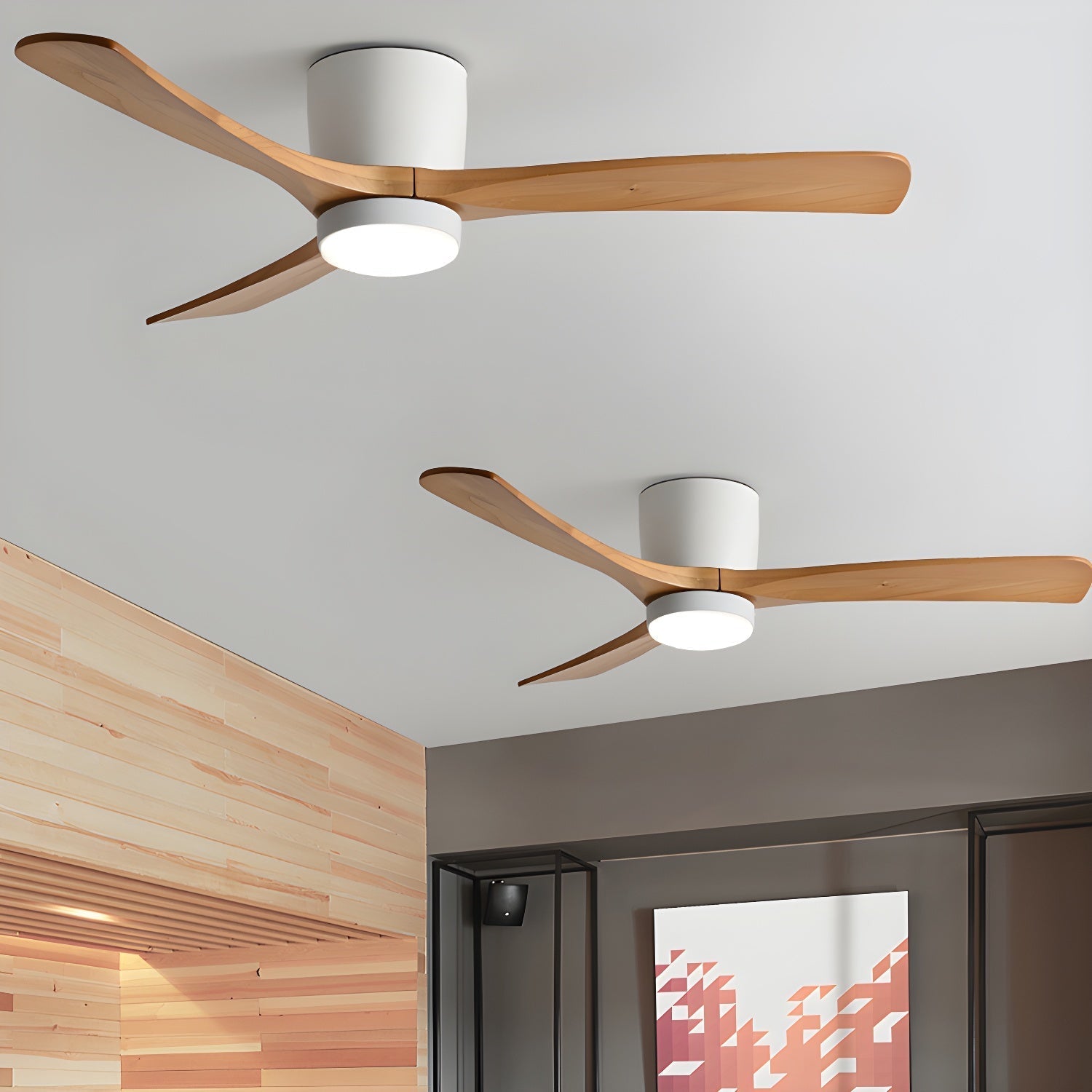 Ventilatore da soffitto Nordico Ezra con luce, opzione finitura nera
