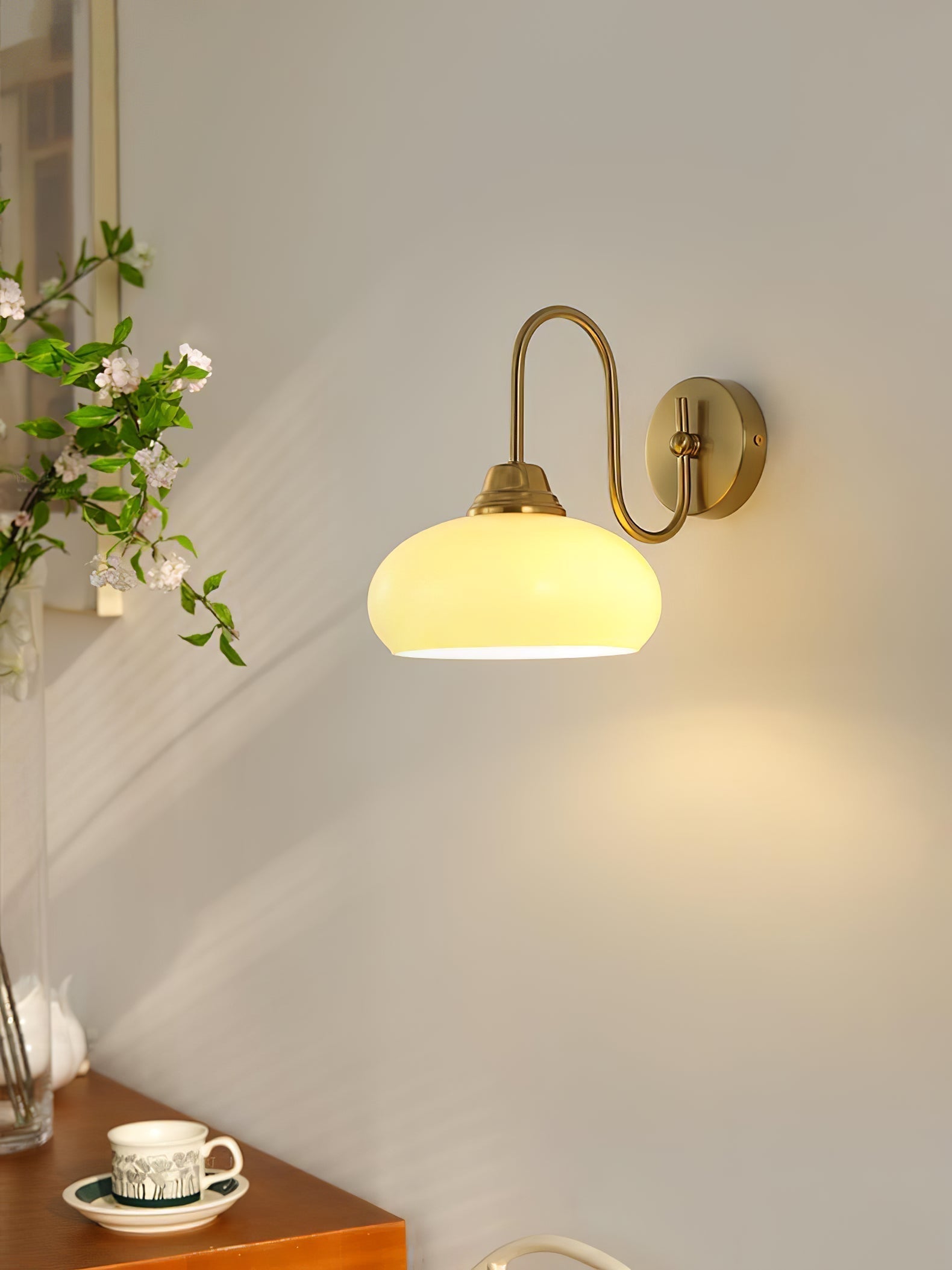 Ophaan Modern Minimalist Glass Metal Wall Light - Lamp Copper