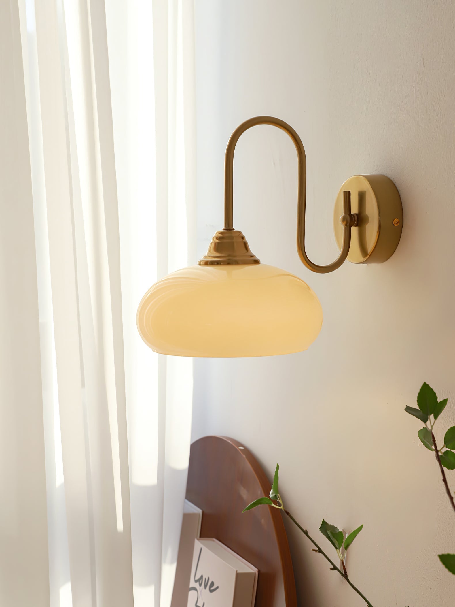 Ophaan Modern Minimalist Glass Metal Wall Light - Lamp Copper