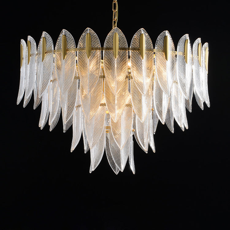 Ivthayra Postmodern Luxury Brass Glass Chandelier - Lamp Copper