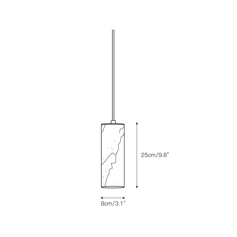 Lyvina Modern Minimalist Vertical Alabaster Pendant Light - Lamp Copper