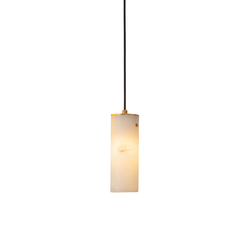 Lyvina Modern Minimalist Vertical Alabaster Pendant Light - Lamp Copper