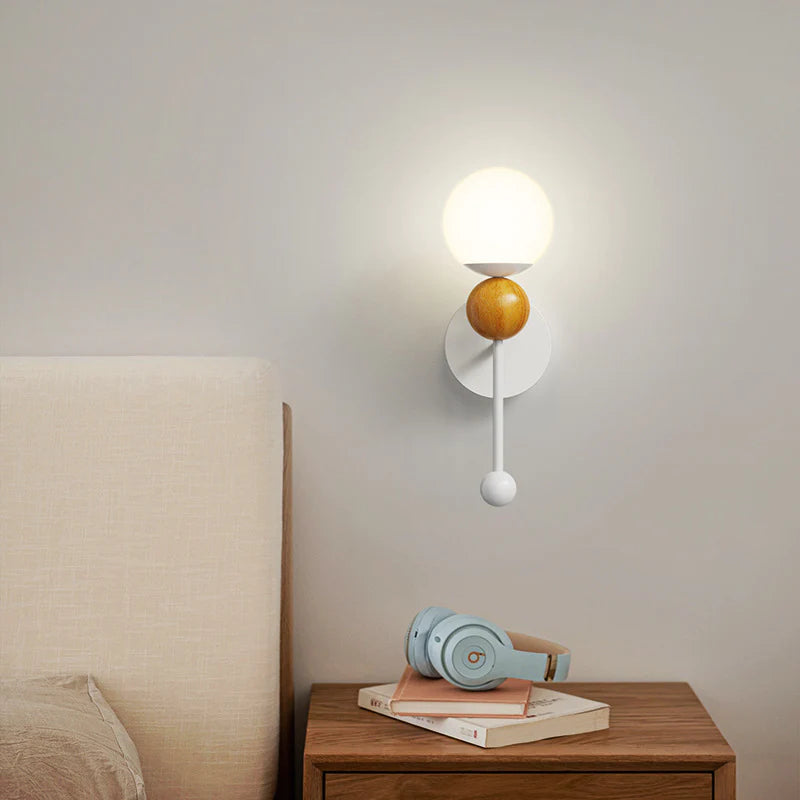 Valentina Moderno Acrilico Metallo Applique Plafoniera Legno Rosso Camera da Letto Corridoio