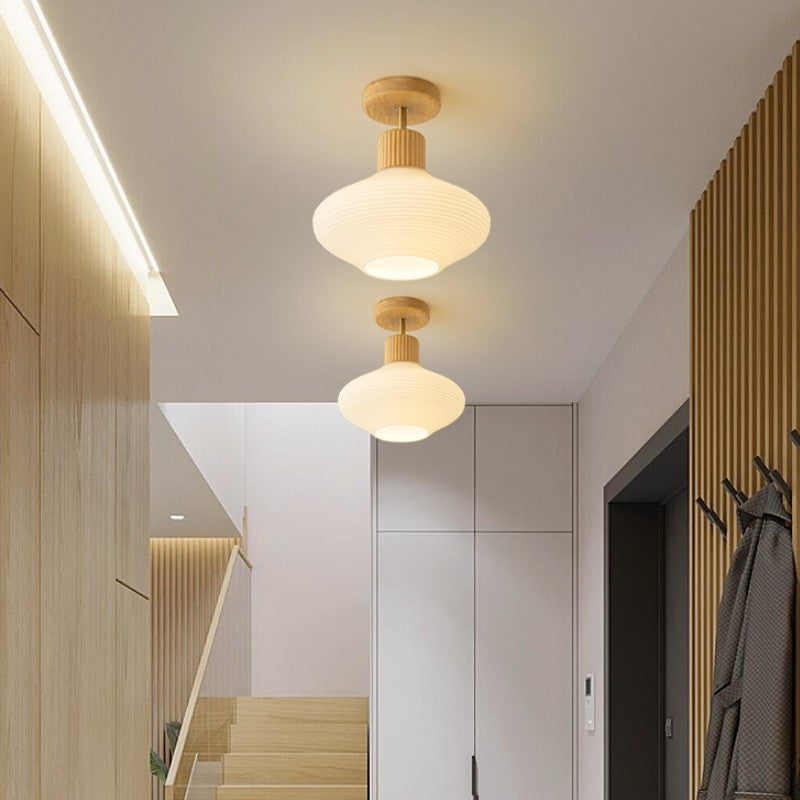 Arisha Moderno LED Legno/Vetro Plafoniera Legno/Noce Corridoio/Camera da letto