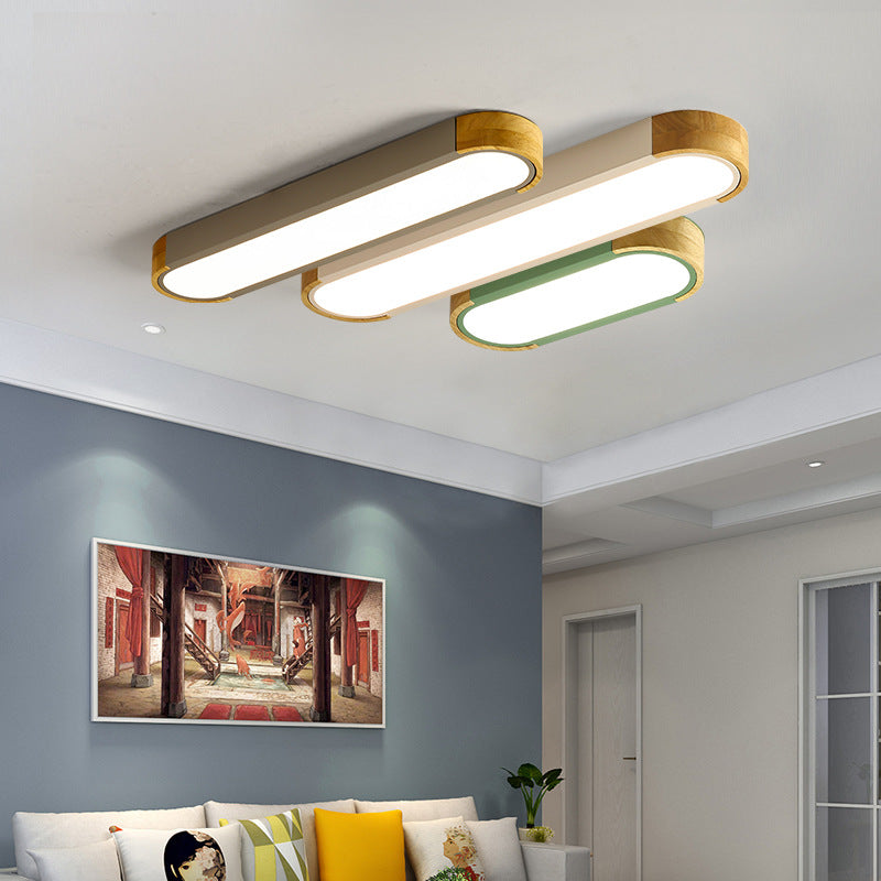 Valentina Minimalismo LED Plafoniera LED Legno Acrilico Bianca/Verde Soggiorno/Camera da Letto