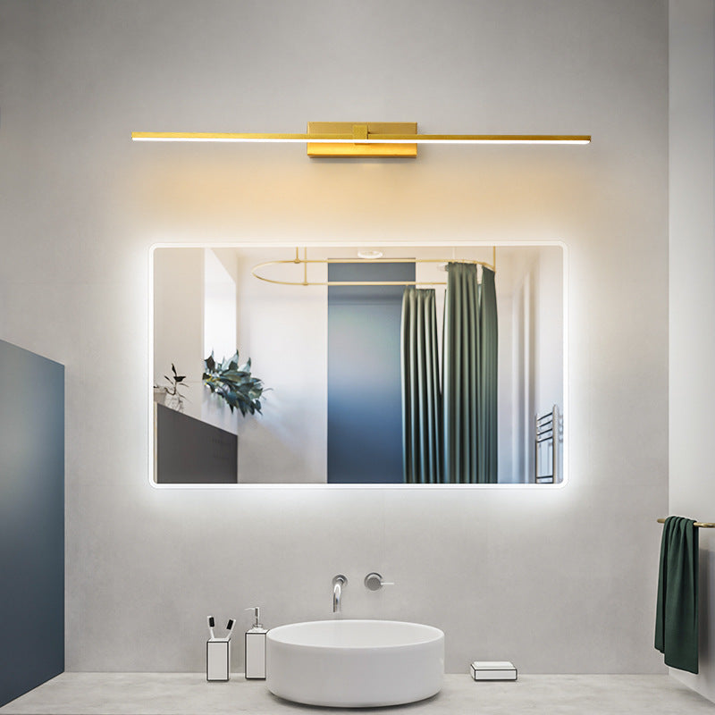Arisha Moderno Lineare Classico LED Applique Metallo Oro Specchio Bagno