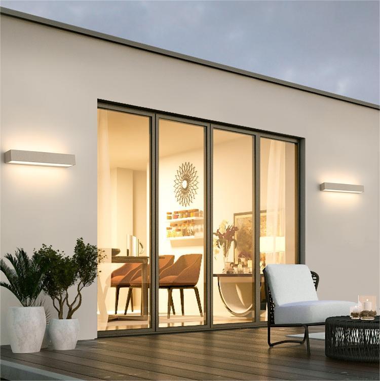 Ray Semplice Rettangolare LED Applique da Esterni Nero/Bianco Metallo Acrilico Giardino