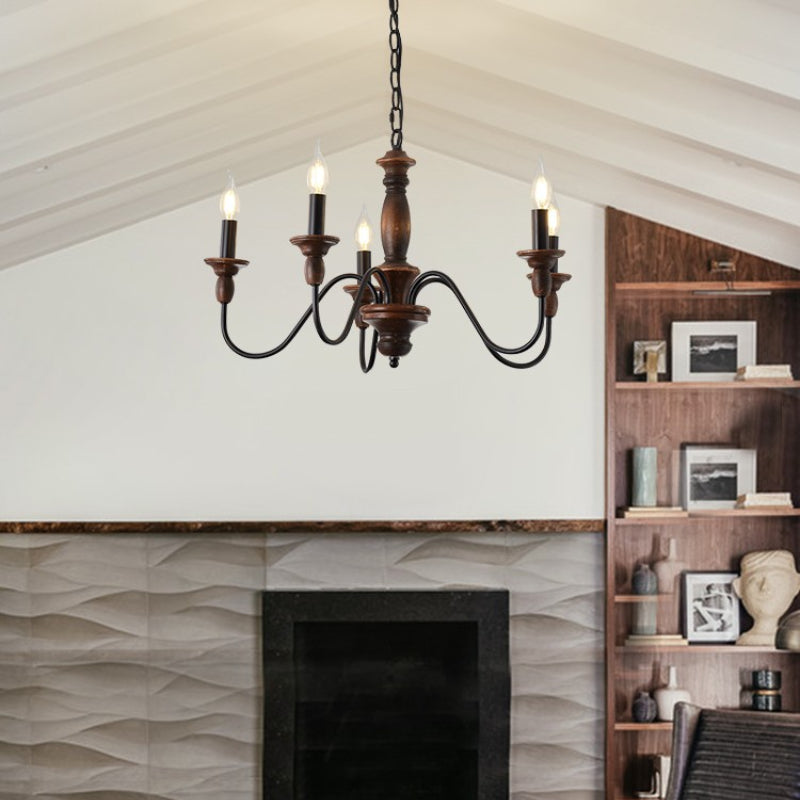 Silva Lampada a Sospensione LED da Interno di Design Industriale in Legno Metallo