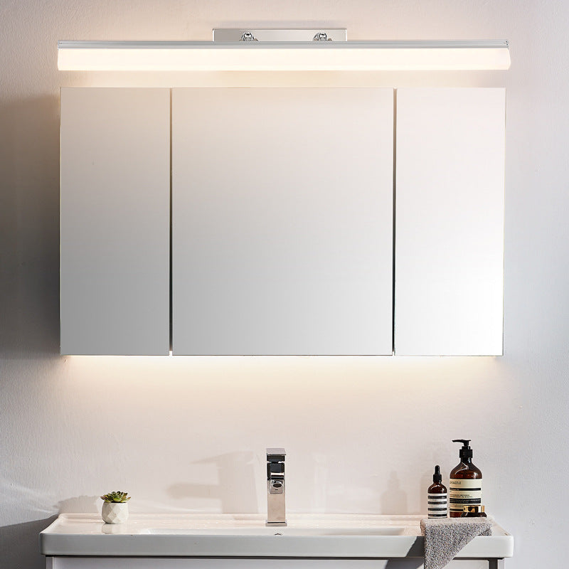 Arisha Minimalismo LED Applique Rettangolo Lineare Specchio Metallo Anteriore Nero/Argento Bagno