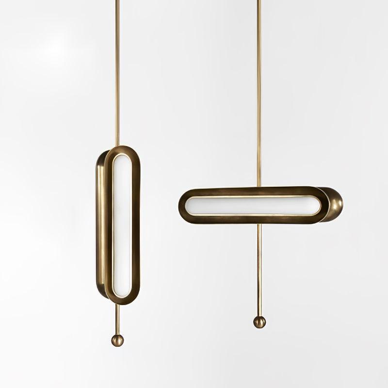 Lyvinaris Geometric Brass Linear Pendant Light - Blowlighting