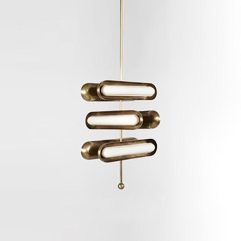 Lyvinaris Geometric Brass Linear Pendant Light - Blowlighting